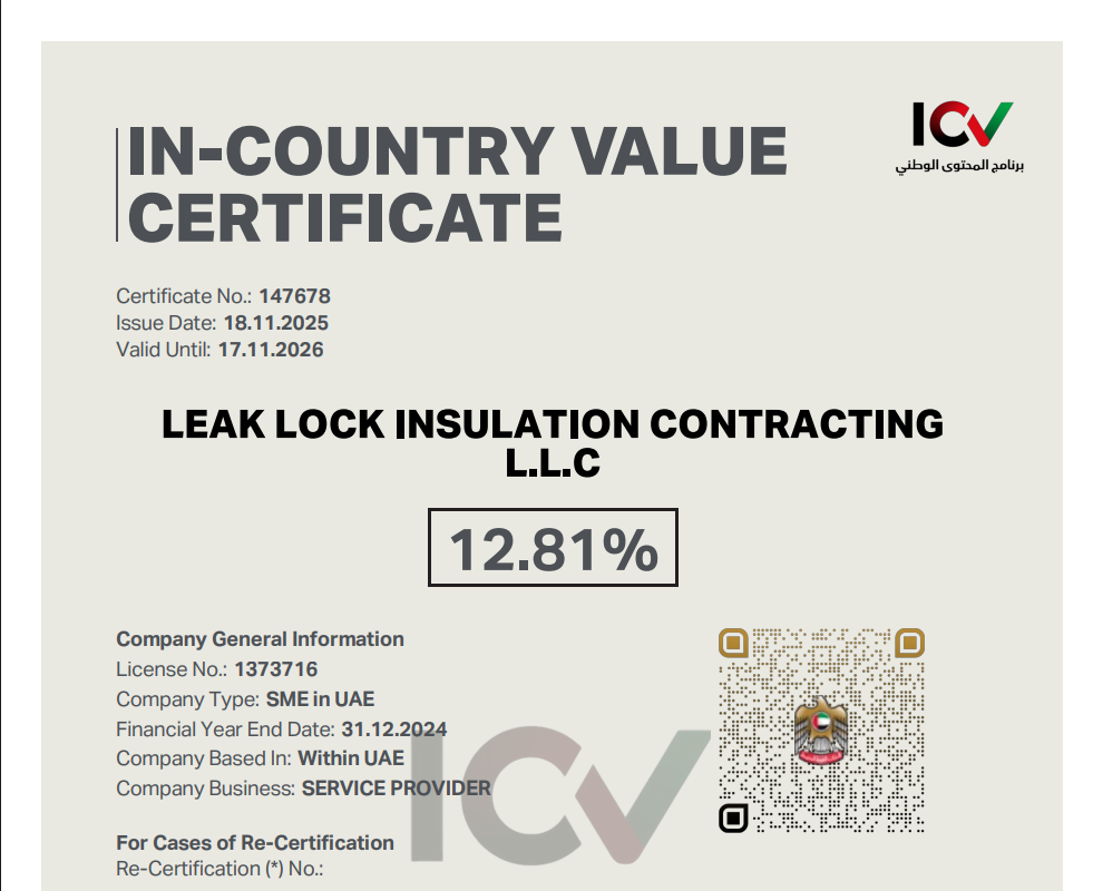 Leak Lock ICV Certificate